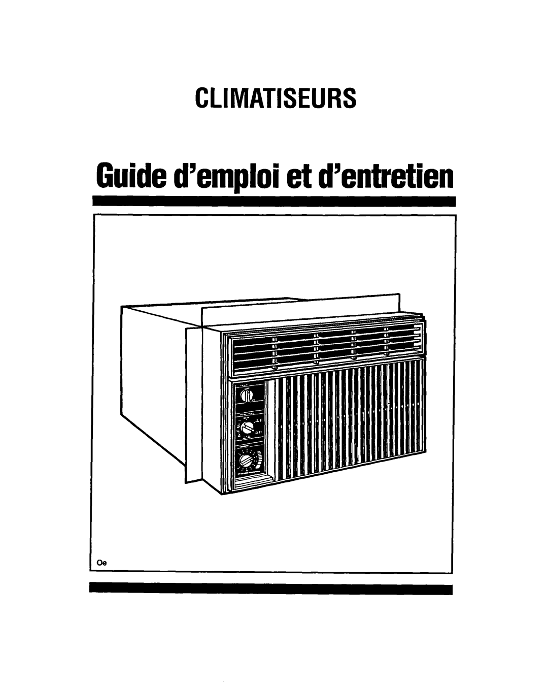 Whirlpool CAH12W04 manual Climatiseurs, Guided’emploiet d’entretien 