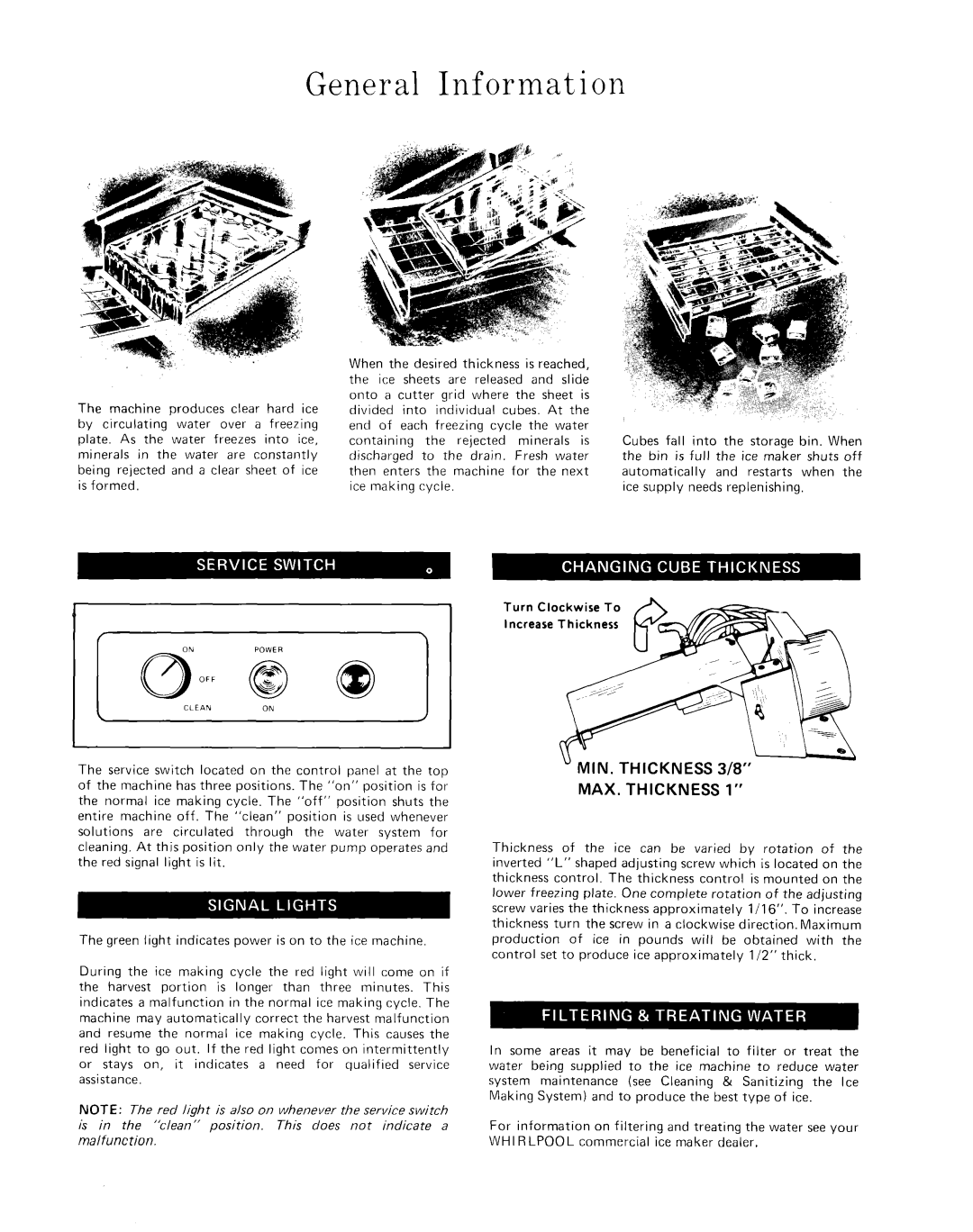 Whirlpool che-5r manual General Information 