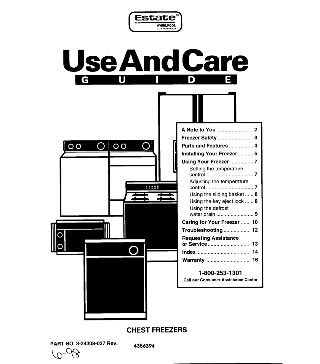 Whirlpool CHEST FREEZERS warranty UseAndCare 