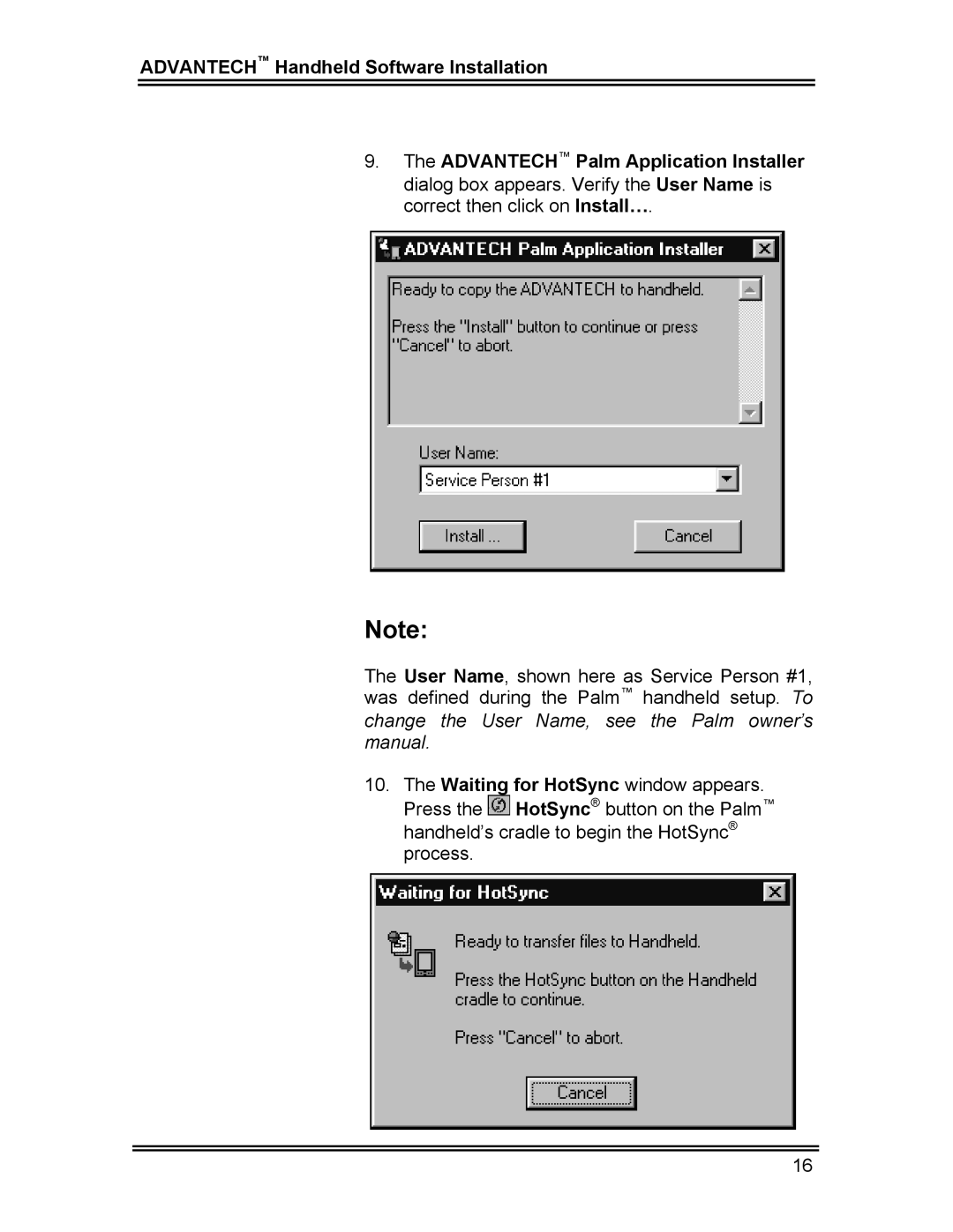 Whirlpool CL-8 user manual Advantech Handheld Software Installation 