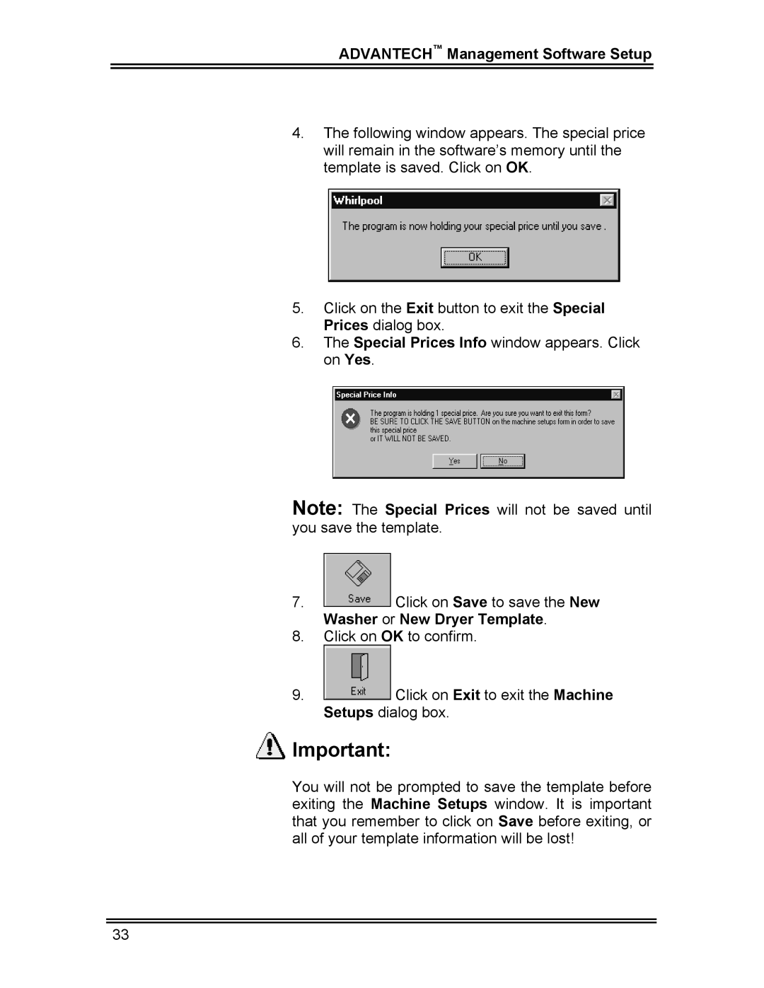 Whirlpool CL-8 user manual Advantech Management Software Setup 