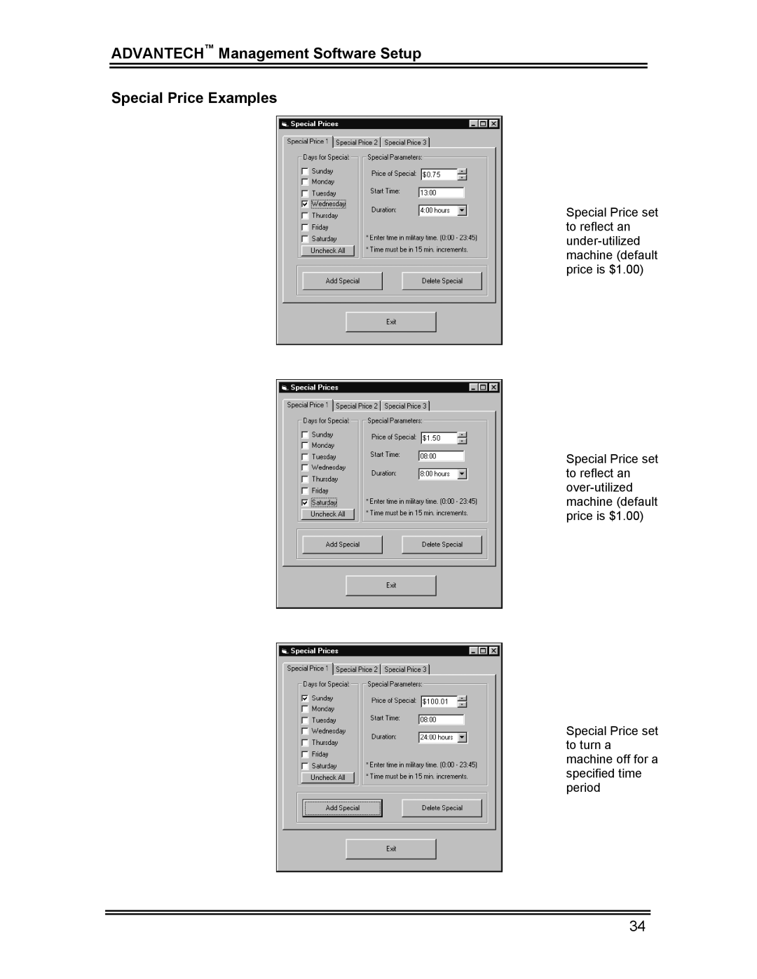 Whirlpool CL-8 user manual Advantech Management Software Setup Special Price Examples 