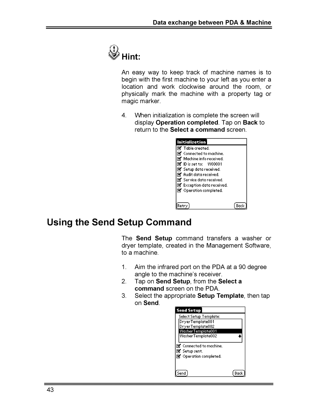 Whirlpool CL-8 user manual Using the Send Setup Command, Hint 