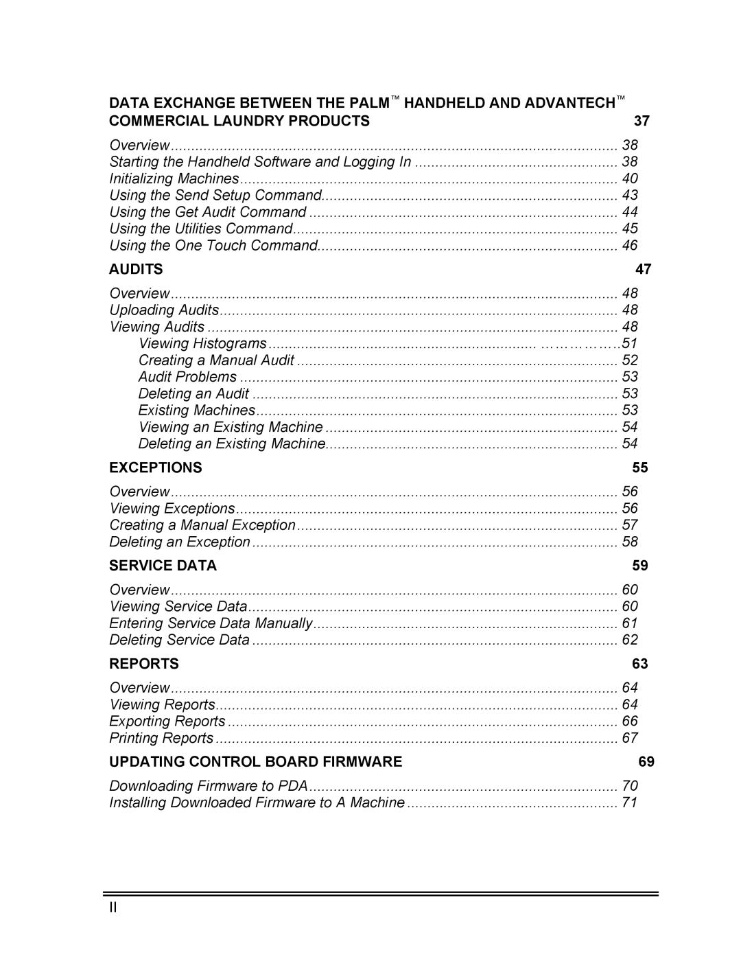 Whirlpool CL-8 user manual Data Exchange Between the Palm Handheld and Advantech 