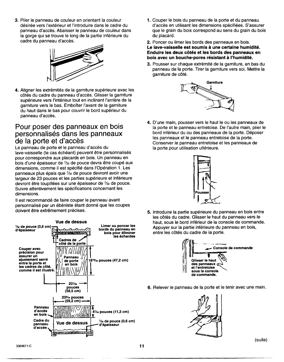 Whirlpool Dishwasher installation instructions Vuededessus 