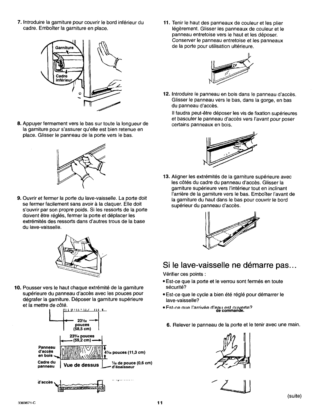 Whirlpool Dishwasher installation instructions Si le lave-vaisselle ne demarre pas 