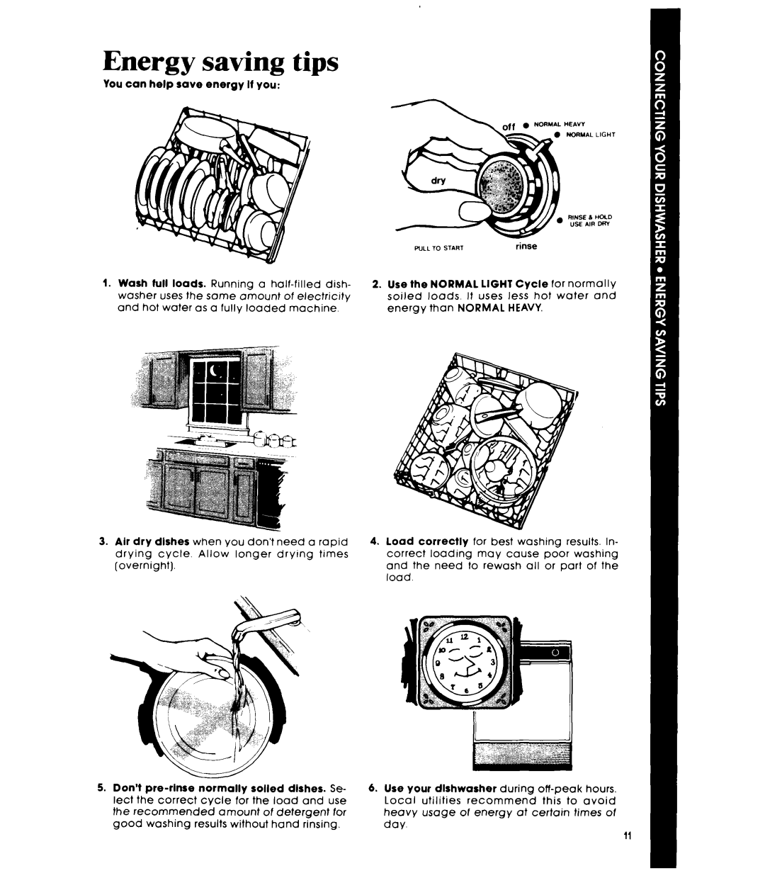 Whirlpool DP3840XP manual Energy saving tips 