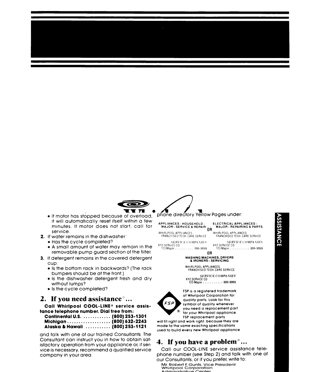 Whirlpool DP3880XM manual Whirlpool Corporation 