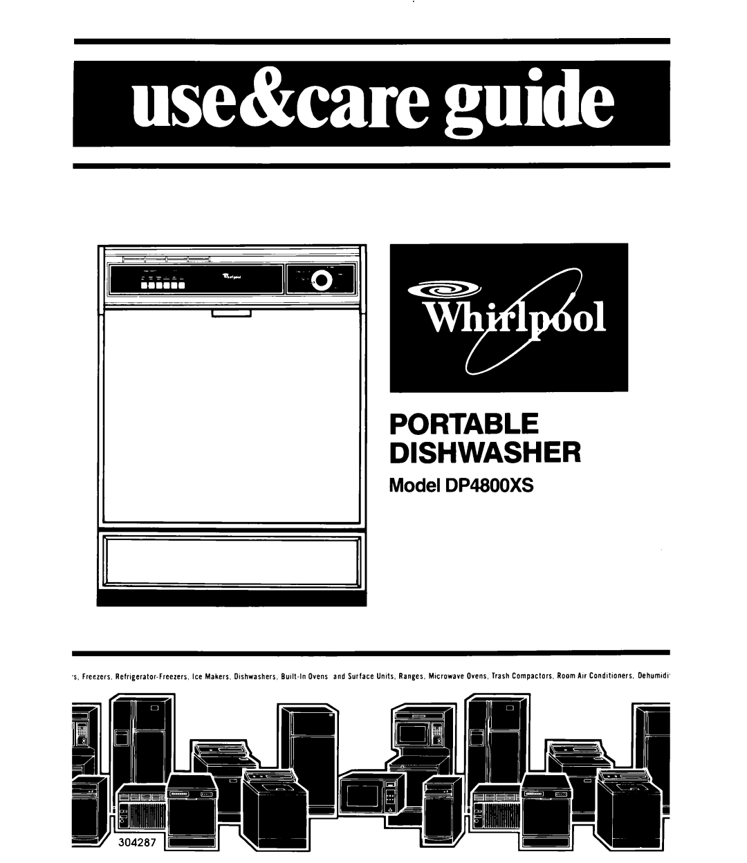 Whirlpool manual Portable Dishwasher, Model DP4800XS 