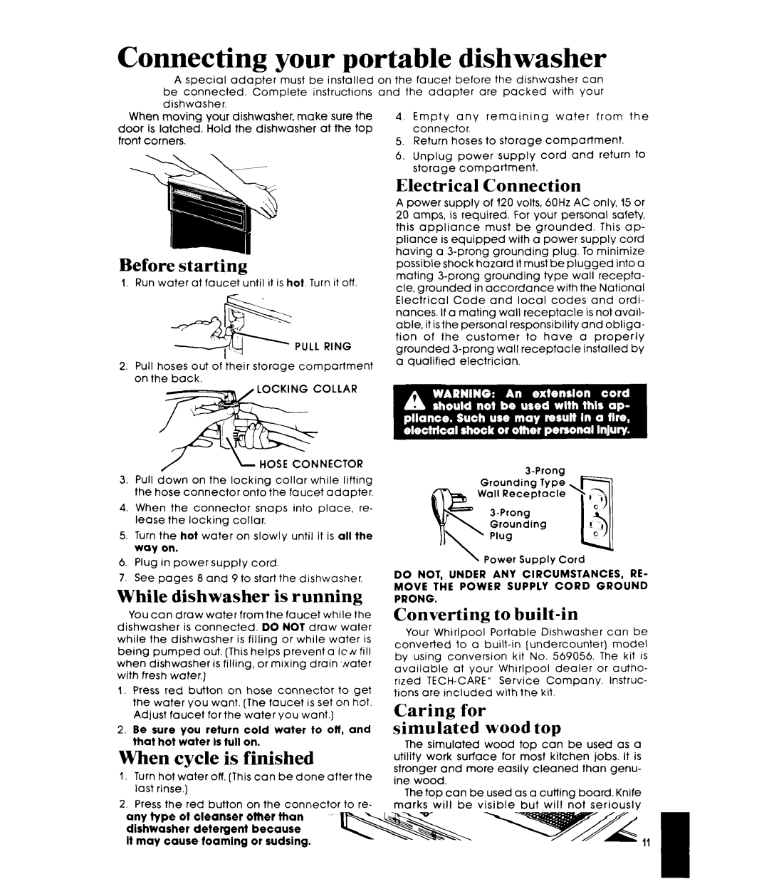 Whirlpool DP85QOXT manual Pull Ring, Hose Connector 