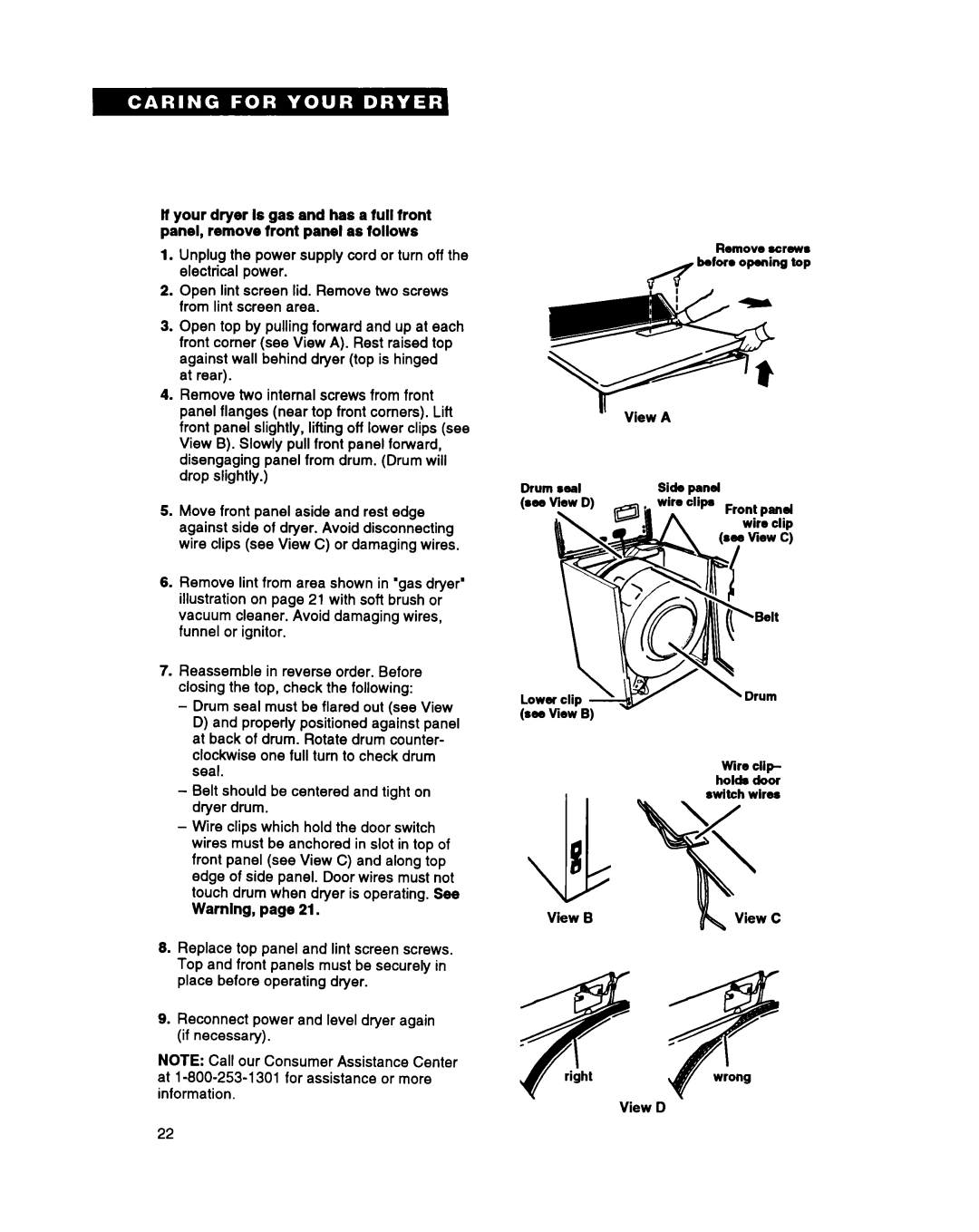 Whirlpool DRYERS warranty Drum seal 