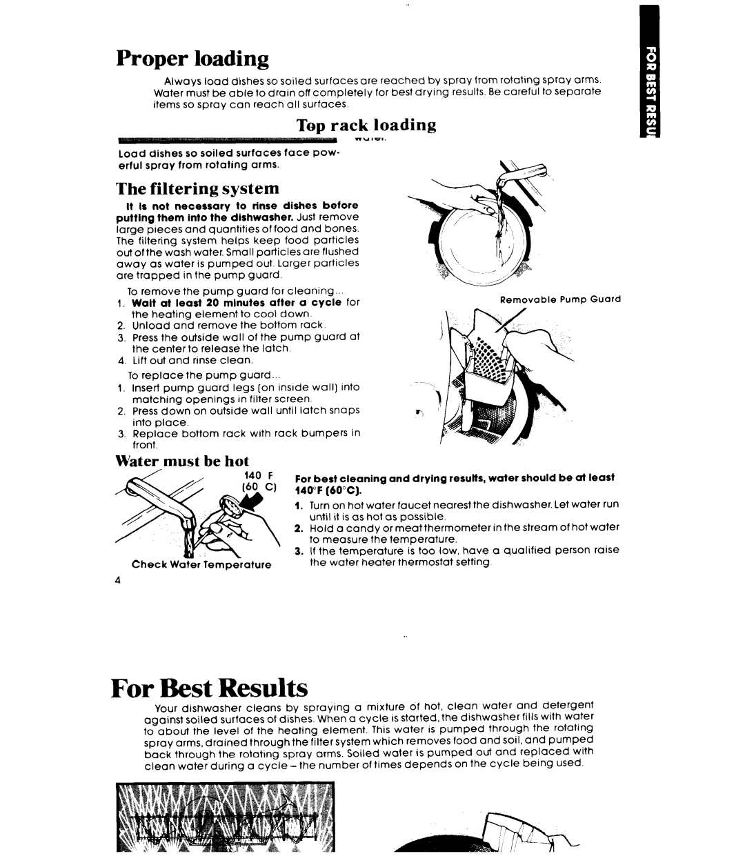 Whirlpool DU1098XL manual Proper loading, Top rack loading 