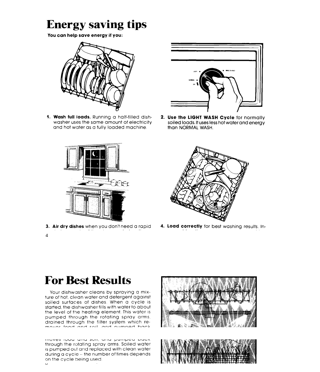 Whirlpool DU1099XT manual Energy saving tips 