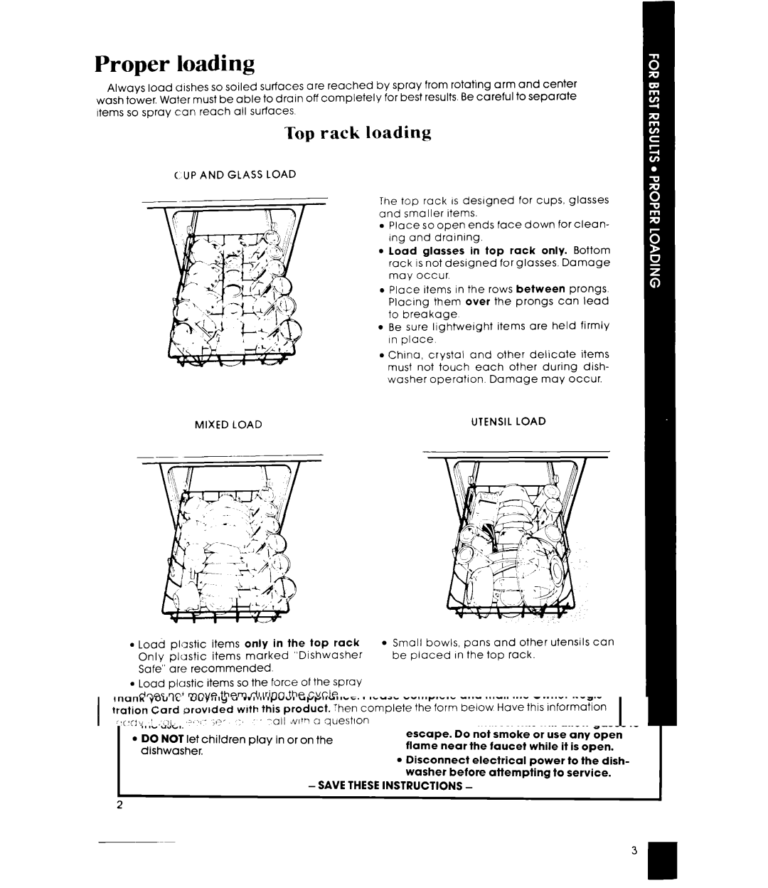 Whirlpool DU1800XT manual Proper loading, Top rack loading 