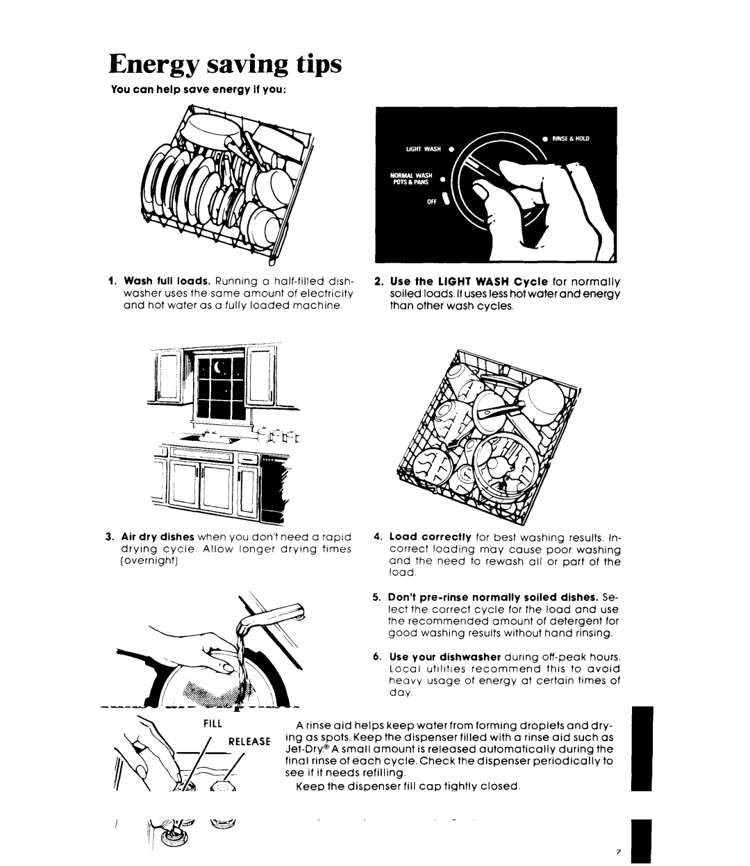 Whirlpool DU4000XR manual Energy saving tips 