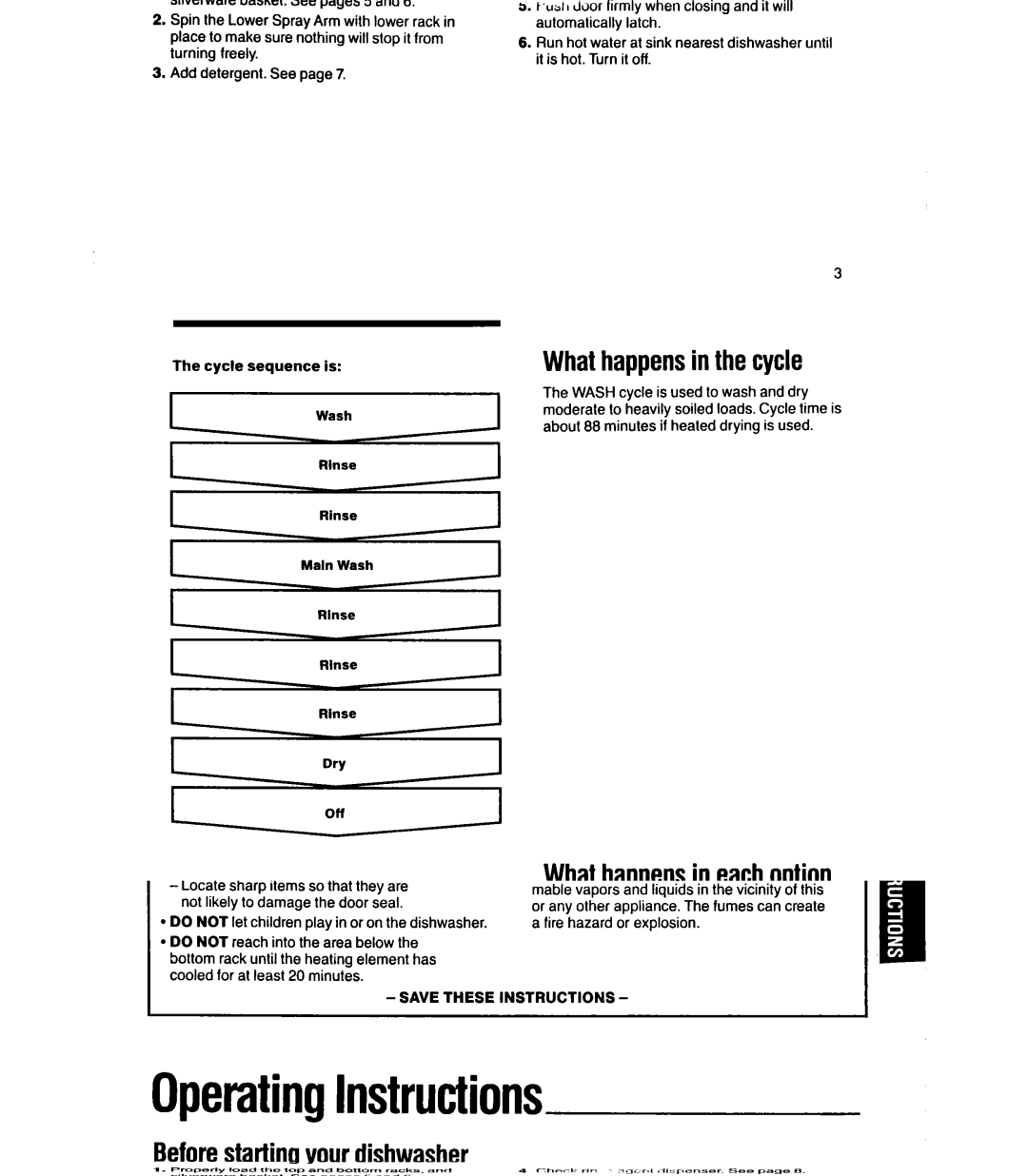 Whirlpool DU4000XY manual Operating Instructions, As Jet-Dry.@ 