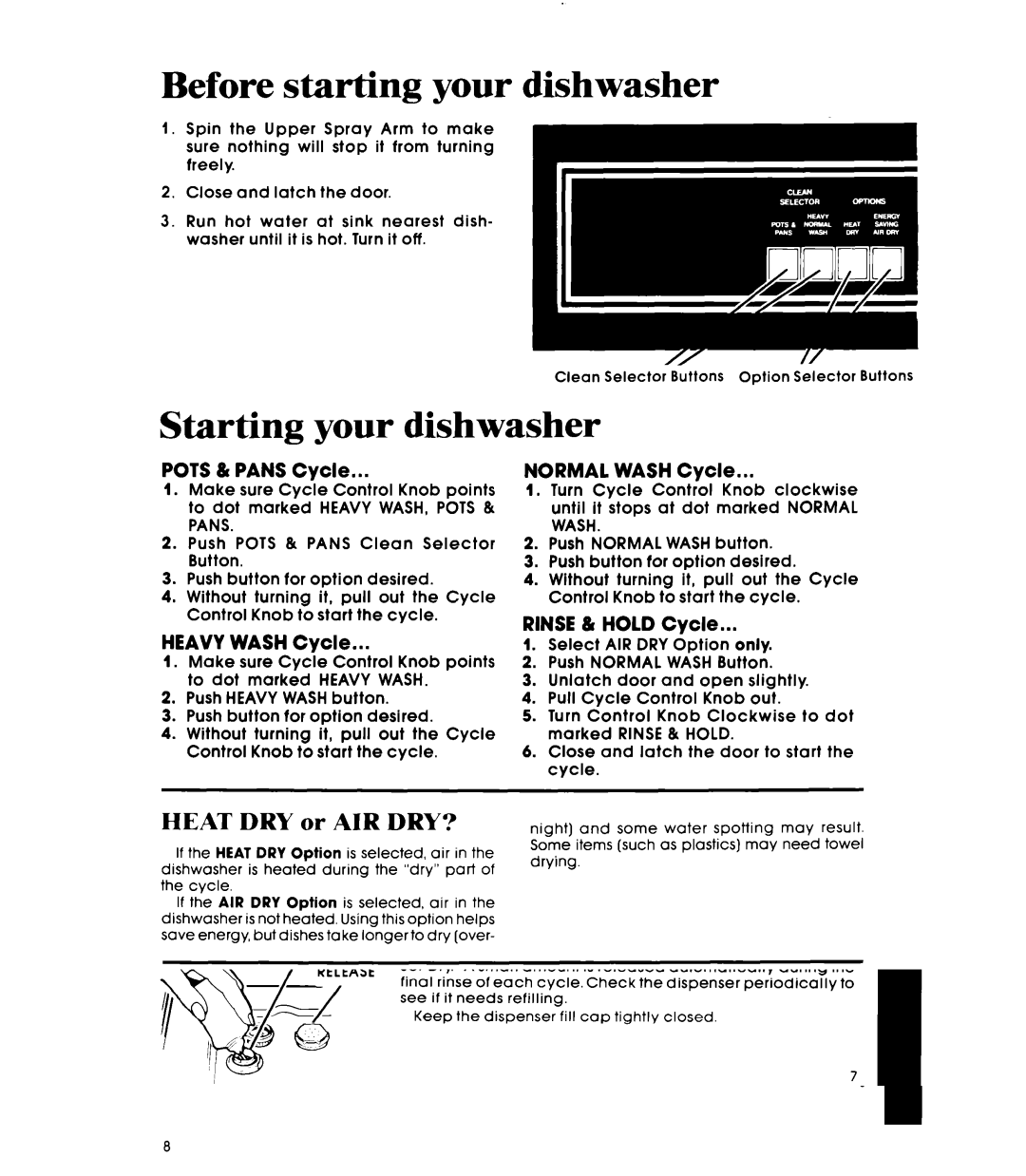 Whirlpool DU4003XL manual Heat DRY or AIR DRY?, To add a dish after starting 