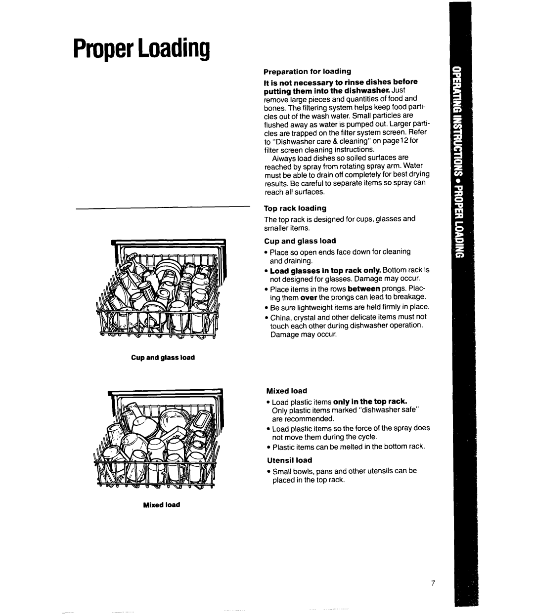 Whirlpool DU500OXW, DU4099XX manual ProperLoading 