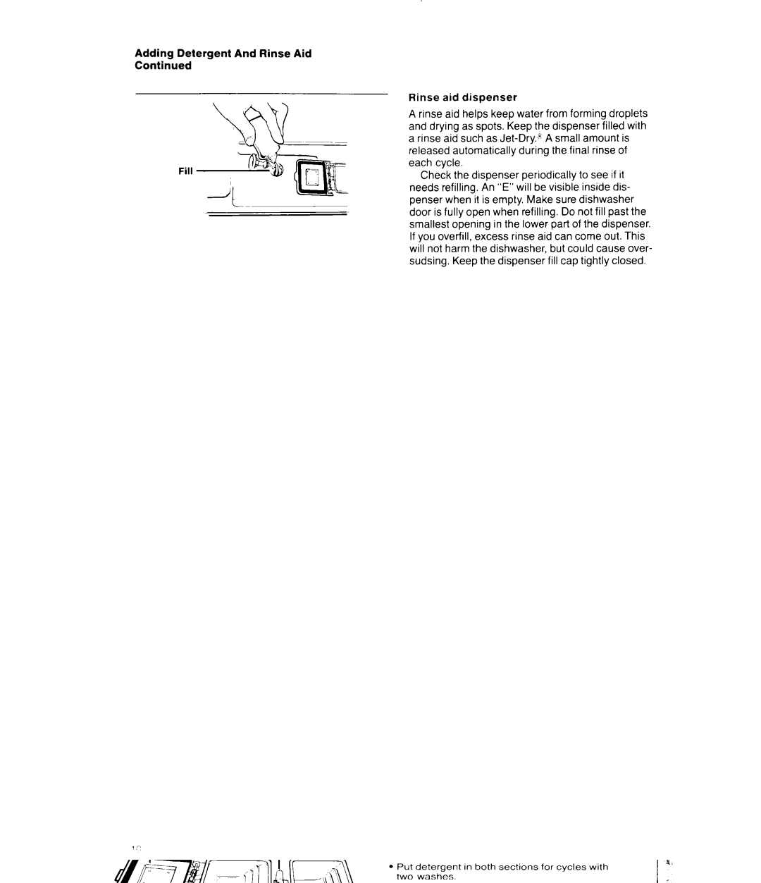 Whirlpool DU52l6XW manual Adding Detergent And Rinse Aid 