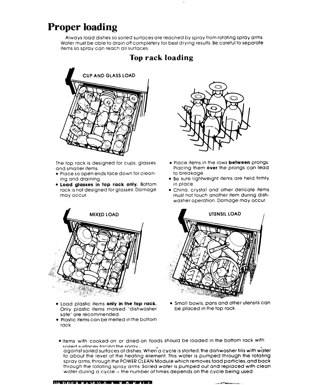 Whirlpool DU6000XR Series manual Proper loading, Top rack loading, Mixed Load 