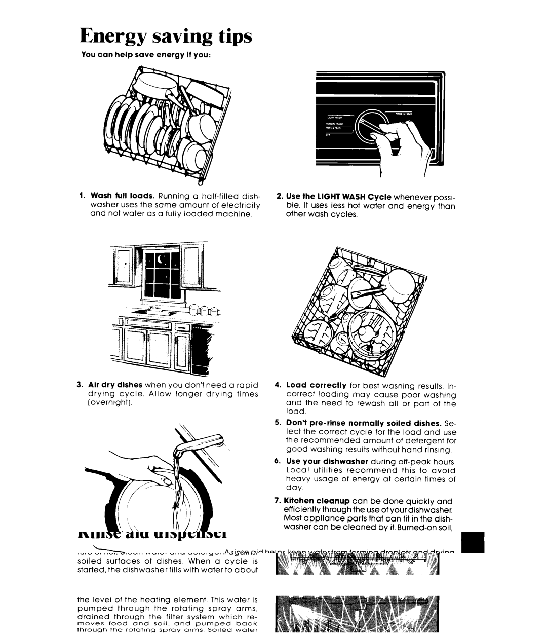 Whirlpool DU7400XS manual Energy saving tips 