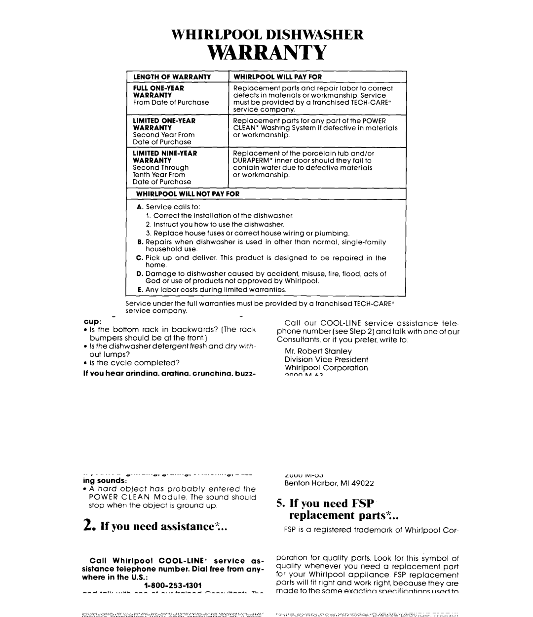 Whirlpool DU7770XS manual Whirlpa 