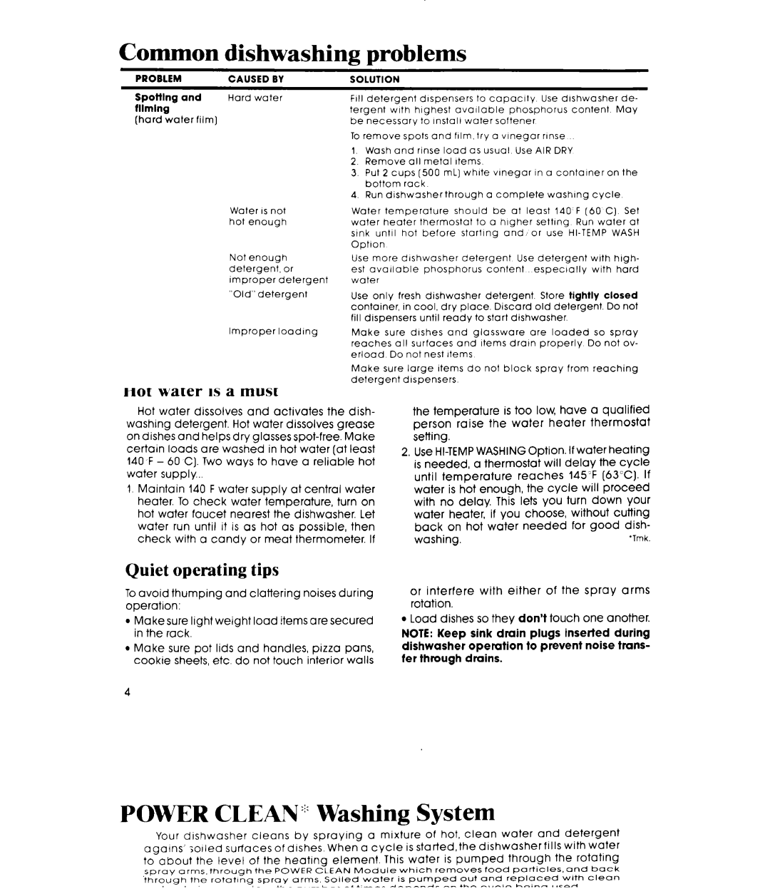 Whirlpool DU8000XR manual Common, Problem 