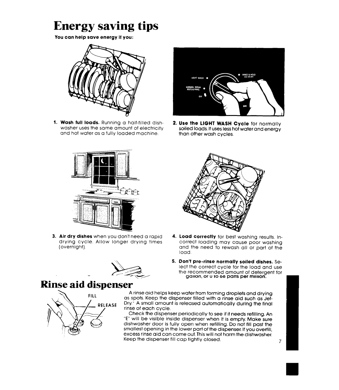 Whirlpool DU8350XT manual Energy saving tips 