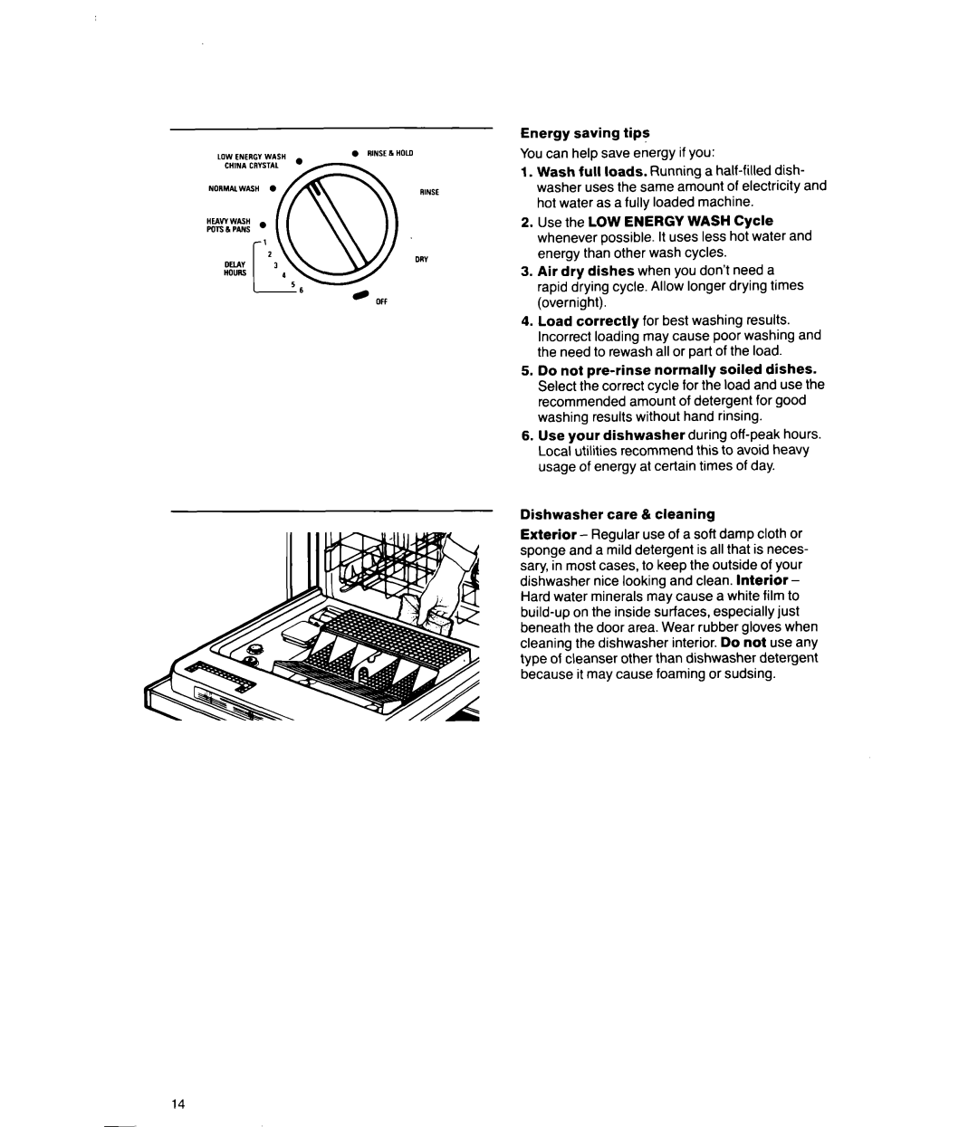 Whirlpool DU8950XT manual Energy saving tips 