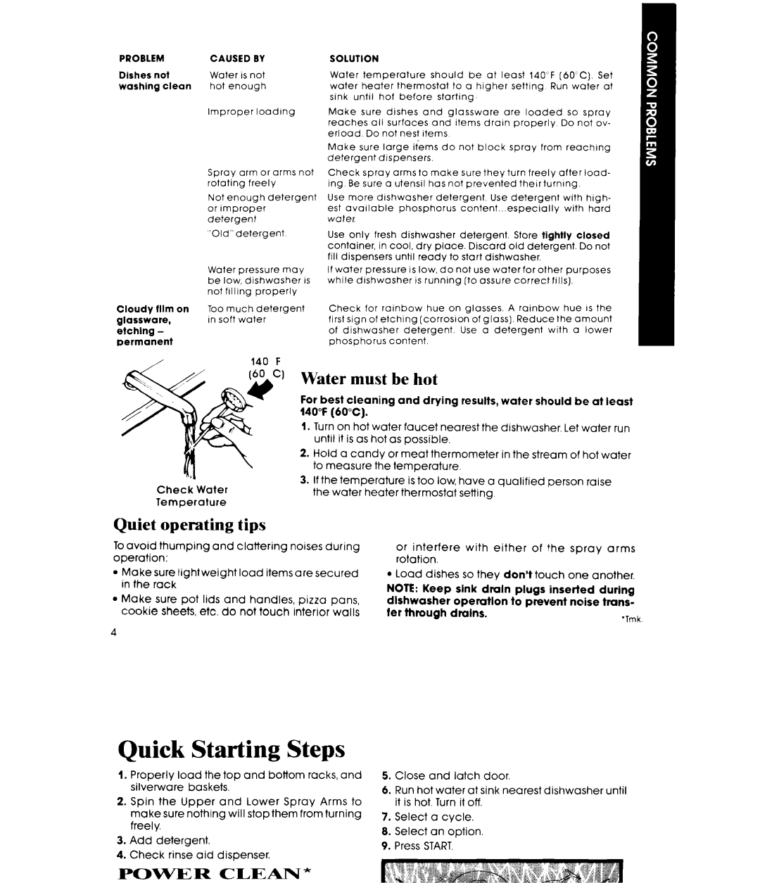 Whirlpool DU9100XT Series manual Not 