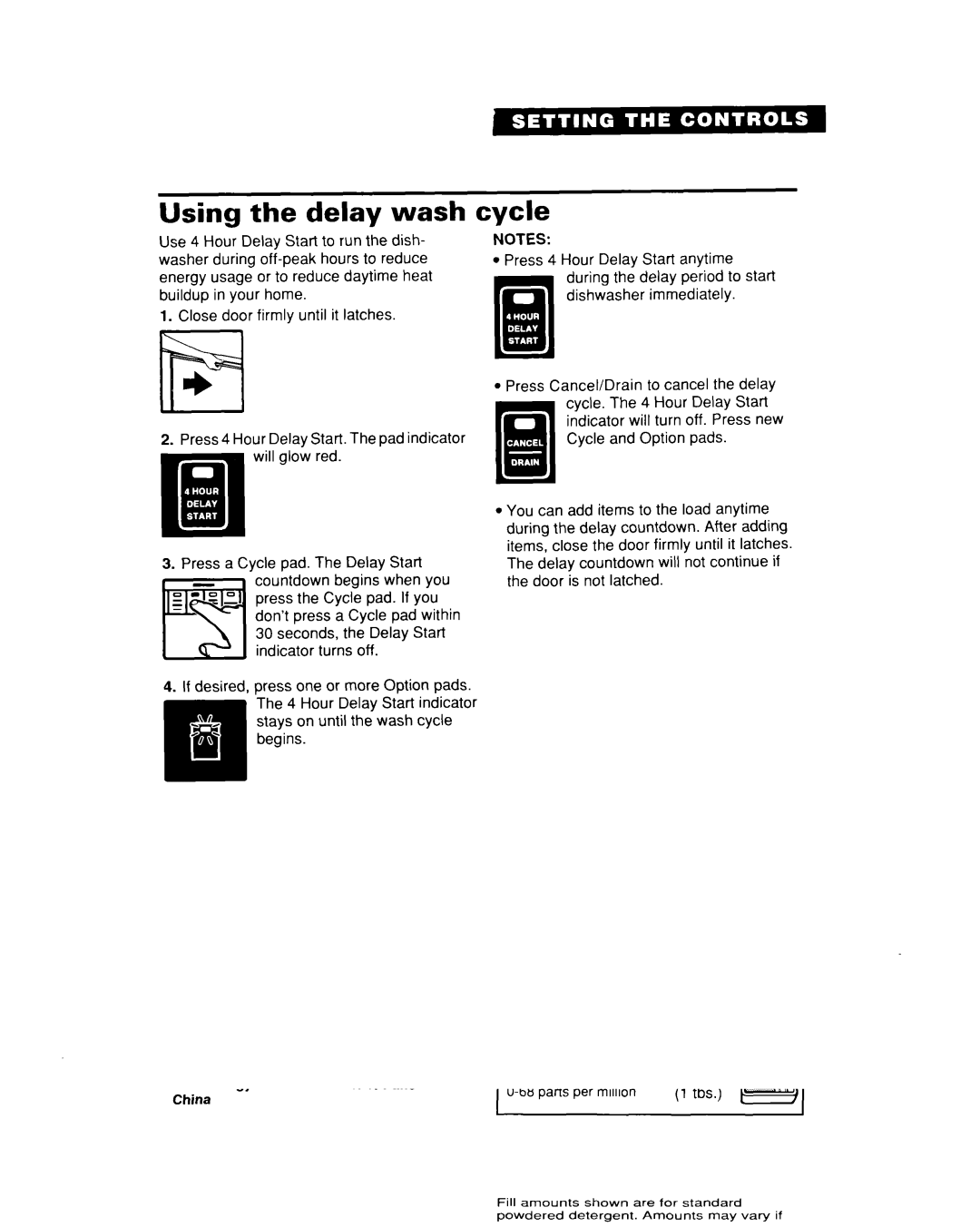 Whirlpool DU935QWD, DU930QWD warranty Using the delay wash, Cycle 