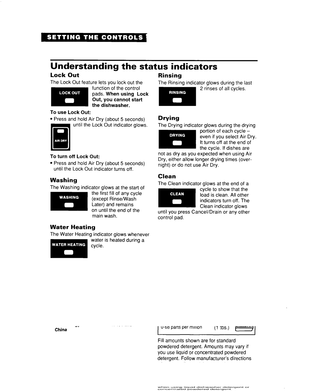 Whirlpool DU930QWD, DU935QWD warranty Understanding the status indicators 