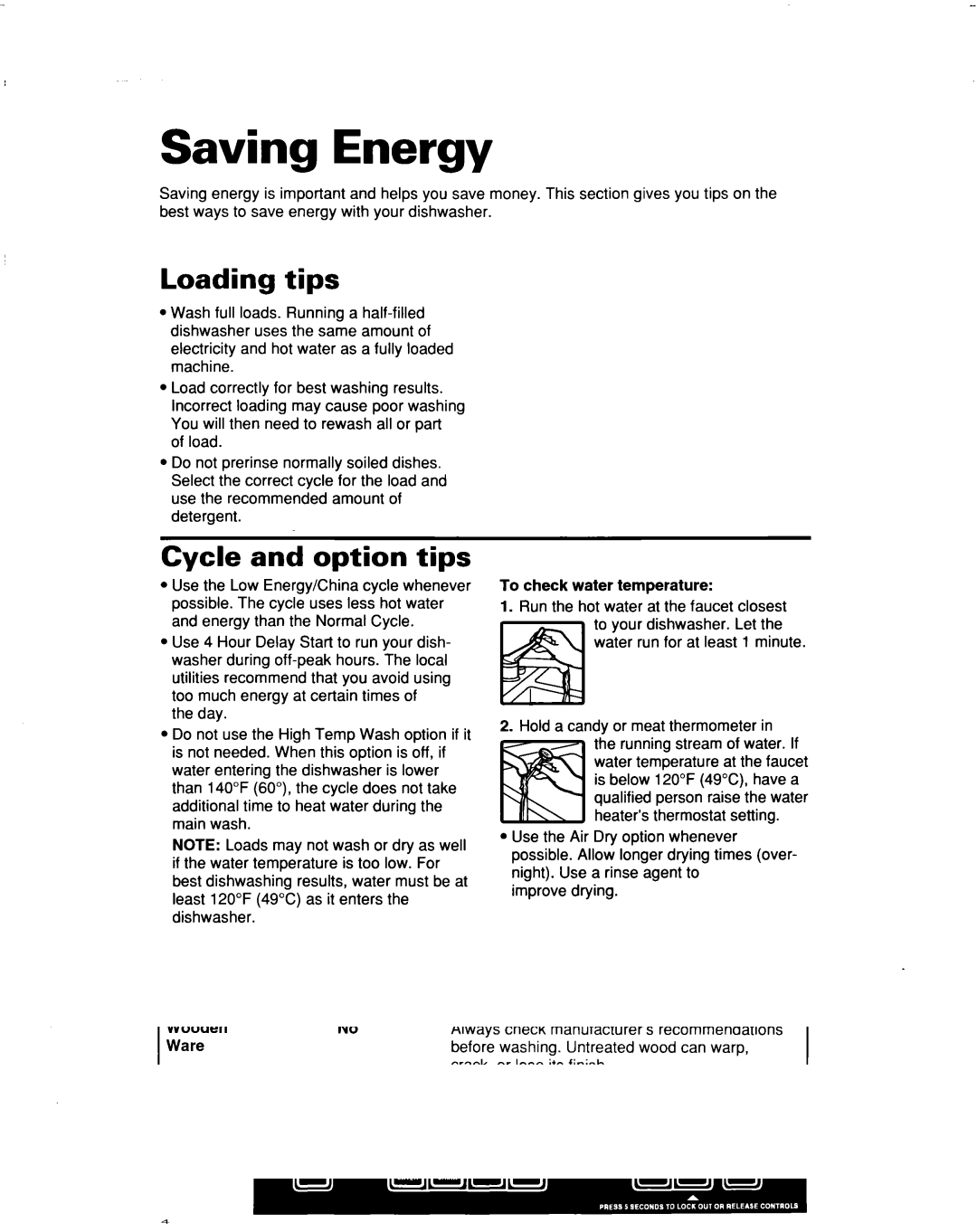 Whirlpool DU930QWD, DU935QWD warranty Saving Energy, Loading tips, Cycle and option tips 