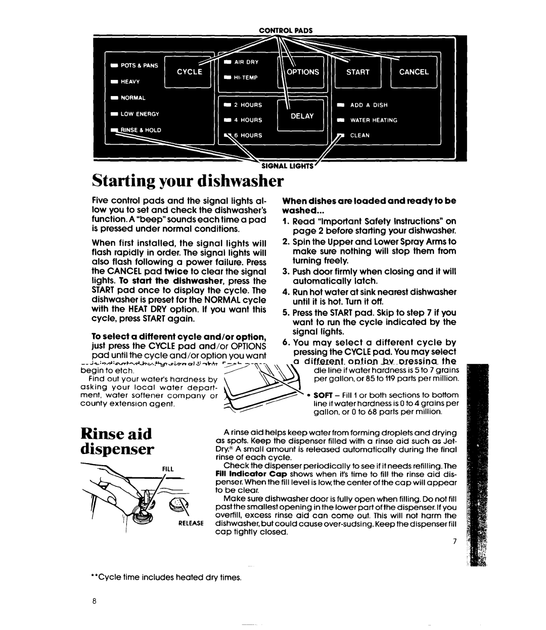 Whirlpool DU9450XT manual Selecting a cycle, Pots & Pans 