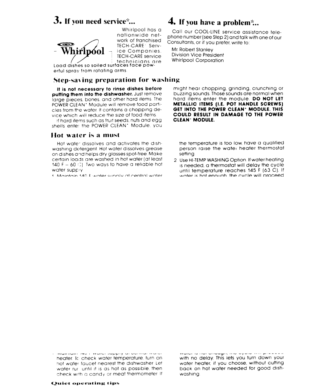 Whirlpool DU9700XT manual If you need service?, If you have a problem? 