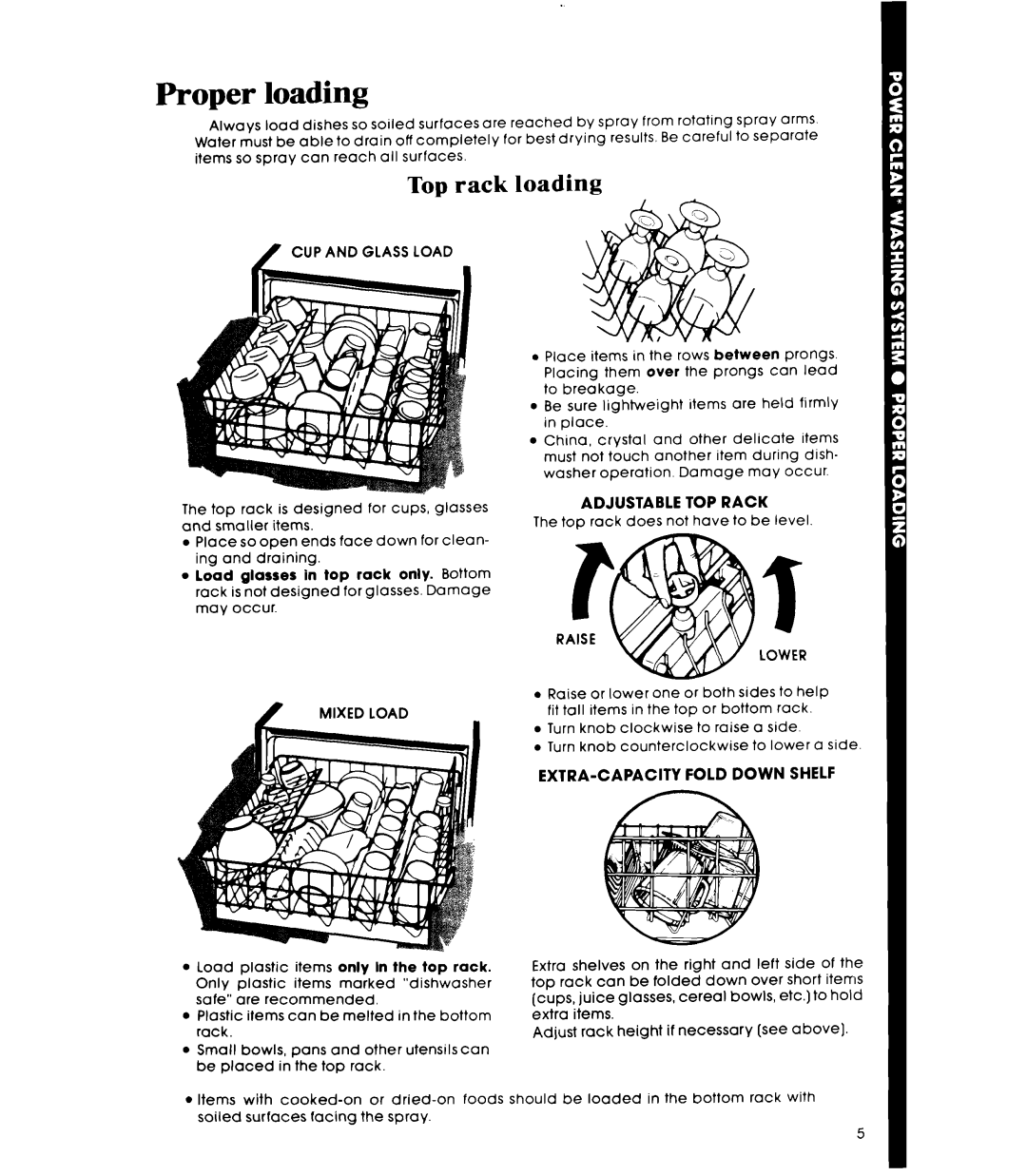 Whirlpool DU9903XL manual Proper loading, Top rack loading 