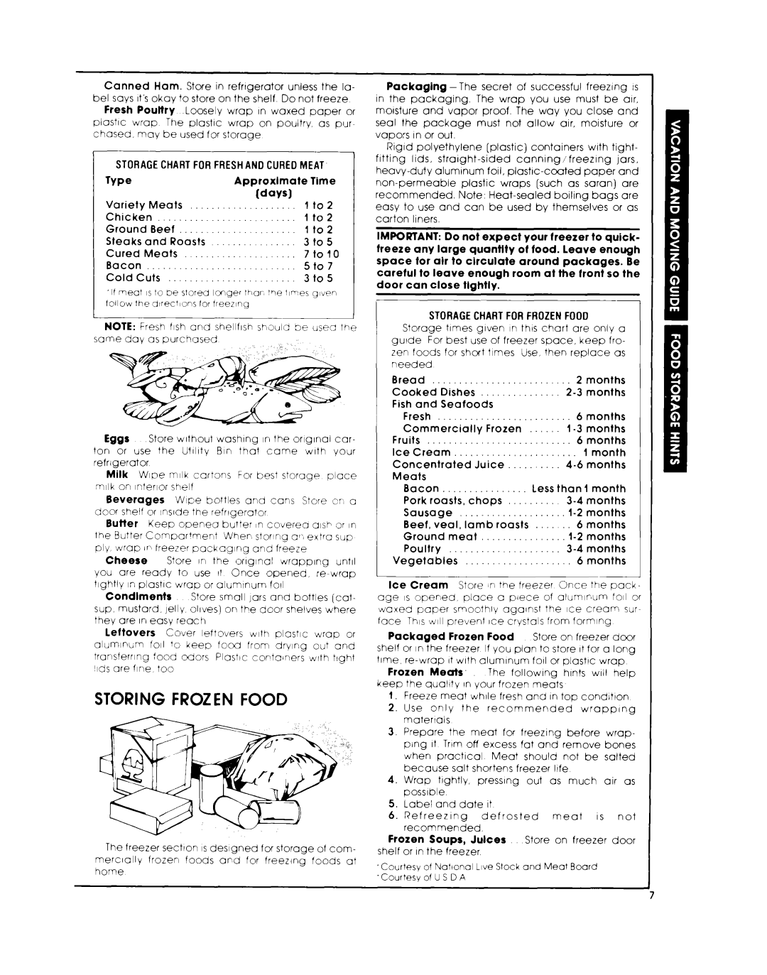 Whirlpool EB19AKXL warranty Storing Frozen Food, Type 