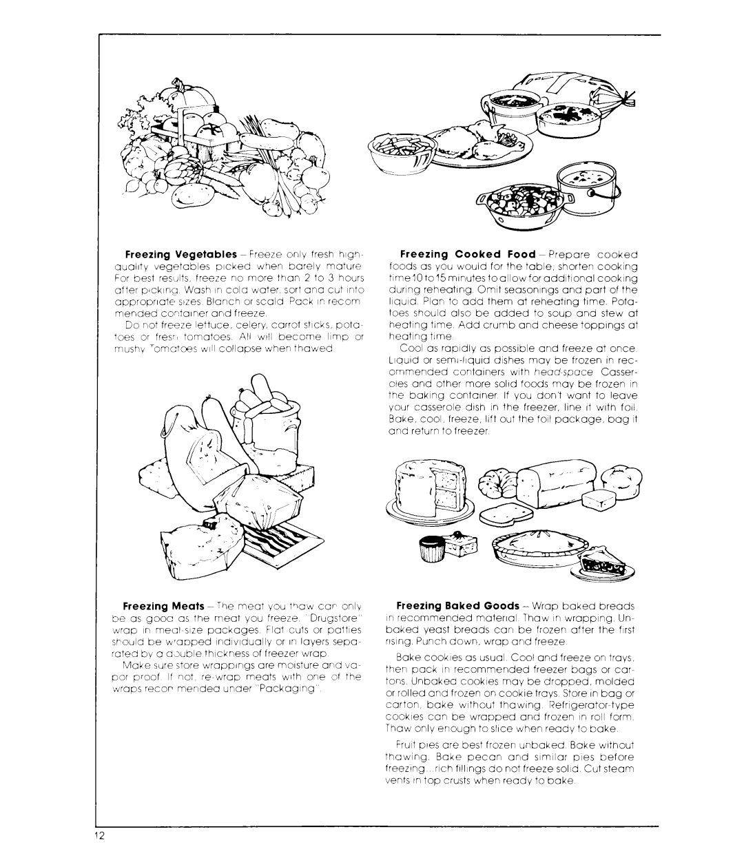 Whirlpool EB19MK manual Freezing Baked Goods-Wrap baked breads 