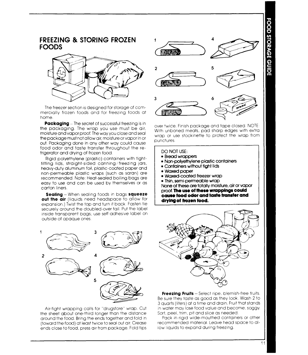 Whirlpool EB19ZK manual Drying of frozen food, Do not USE 