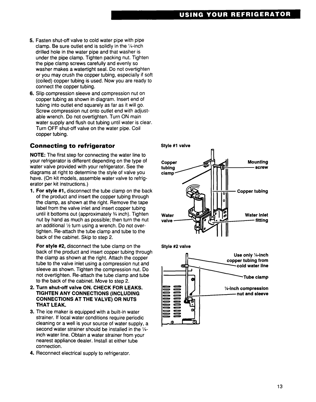 Whirlpool EB21DKXDB01 warranty Connecting to refrigerator 