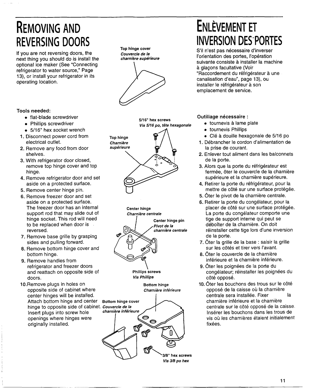 Whirlpool EB22DKXFB00 manual Inversiondes-Portes 