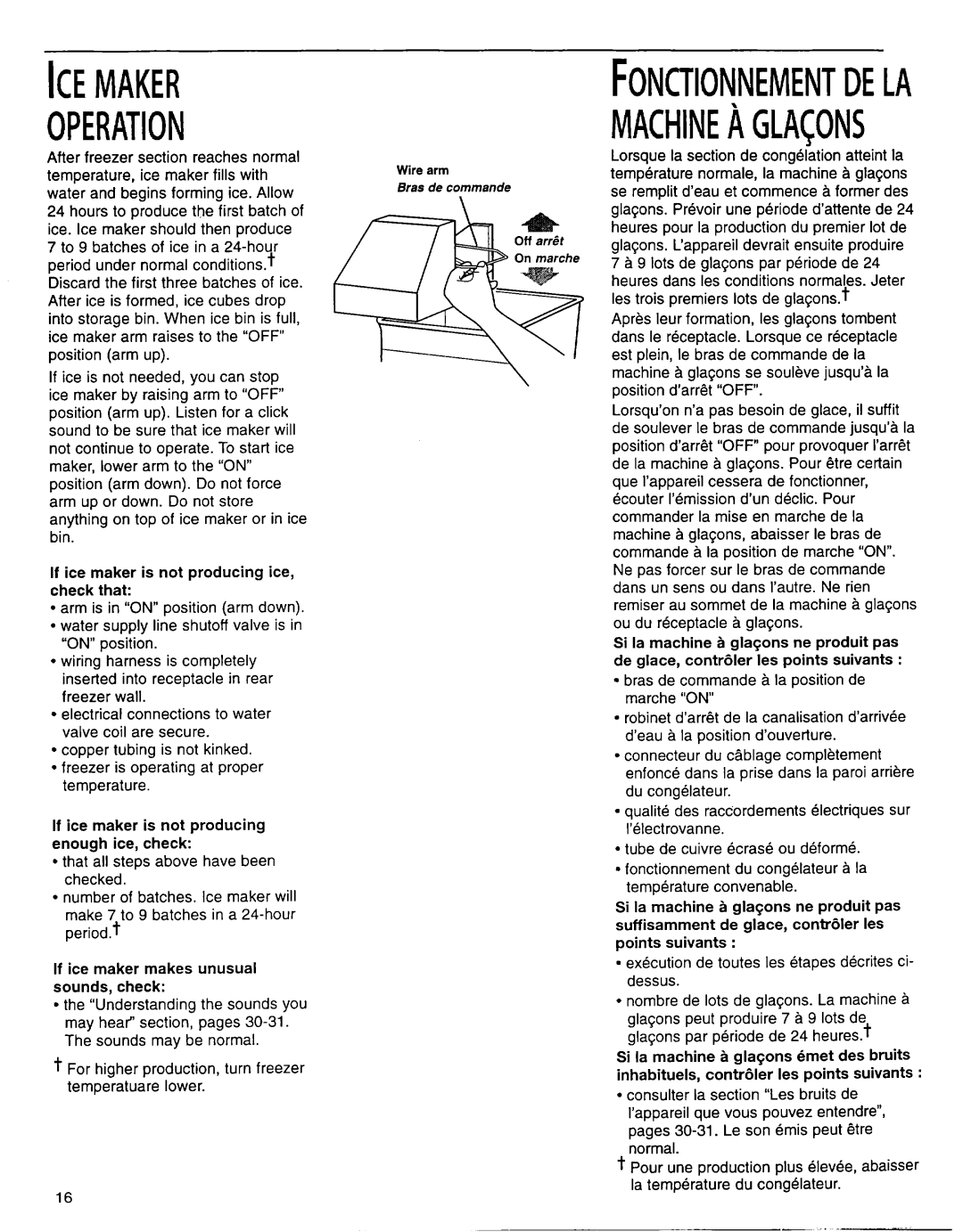 Whirlpool EB22DKXFB00 manual Icemaker Operation 