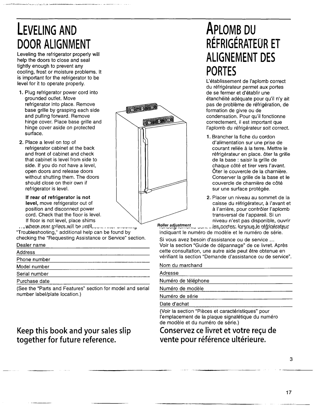 Whirlpool EB22DKXFB00 manual Levelingand, Dooralignment 