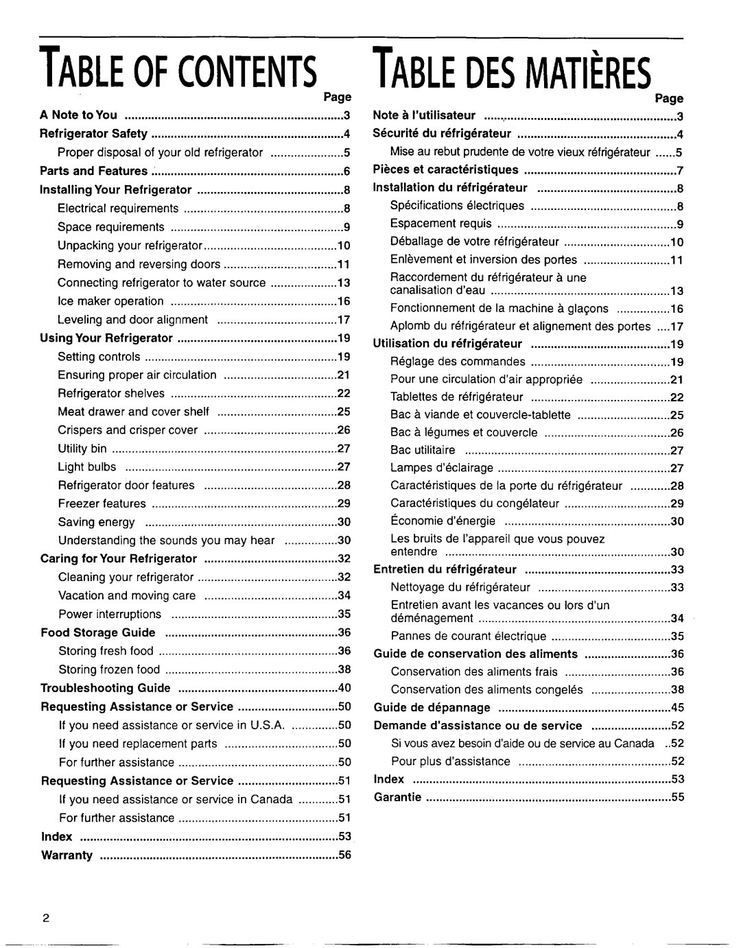 Whirlpool EB22DKXFB00 manual Tableofcontentstabledesmati~Res 