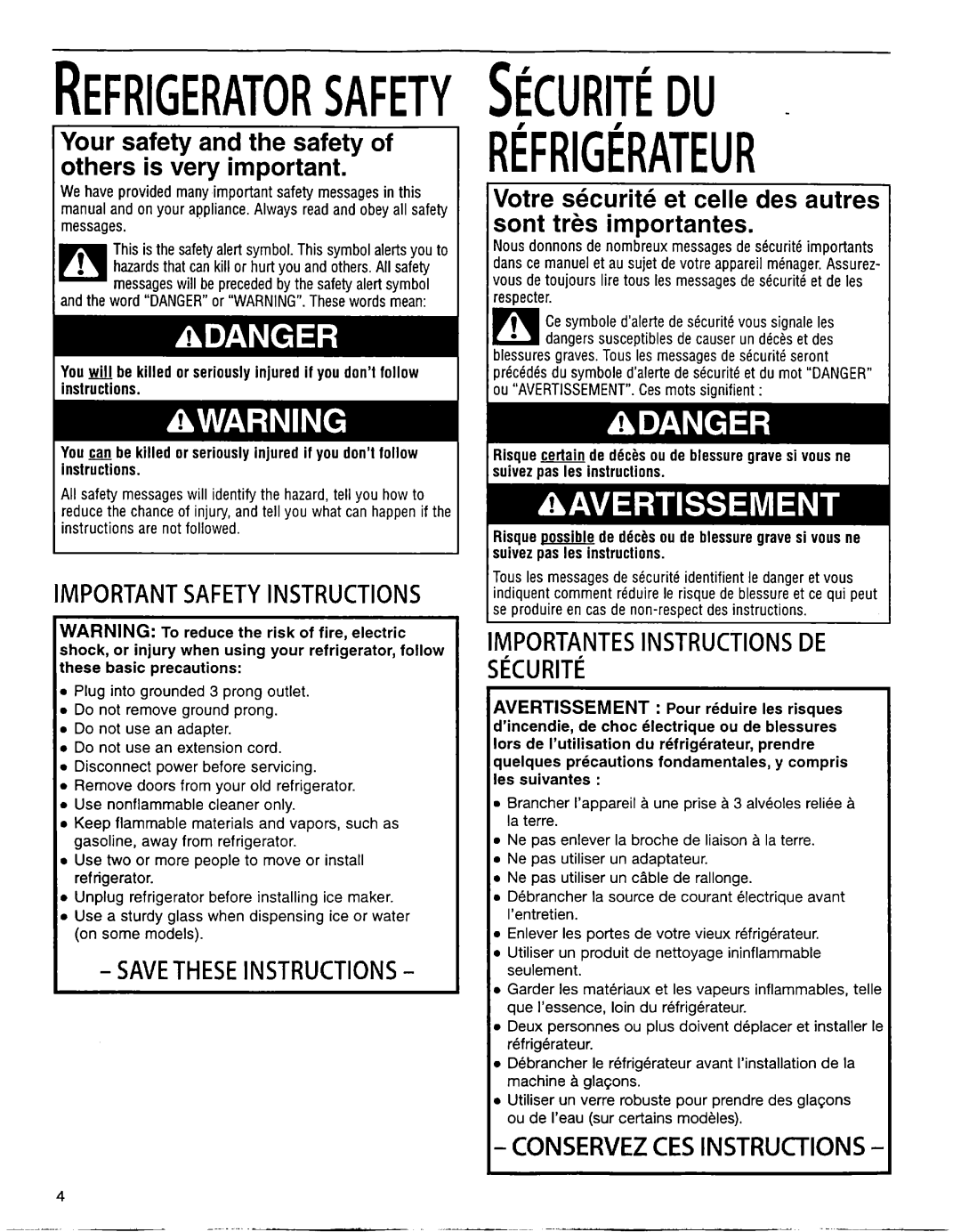 Whirlpool EB22DKXFB00 manual Refrigeratorsafetysecuritydu 