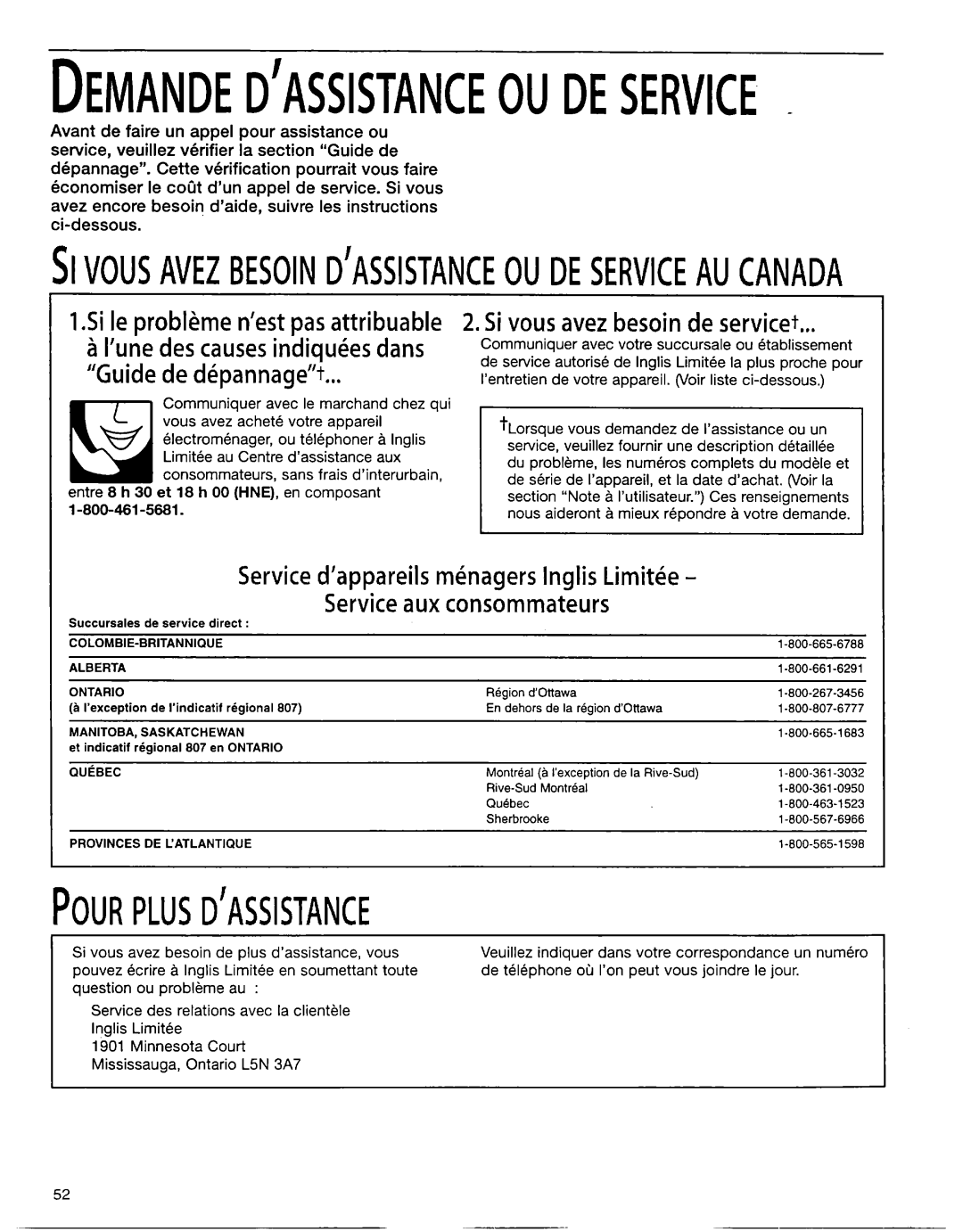 Whirlpool EB22DKXFB00 manual Demandedassistanceoudeservice, Si vous avez besoin de servicet 