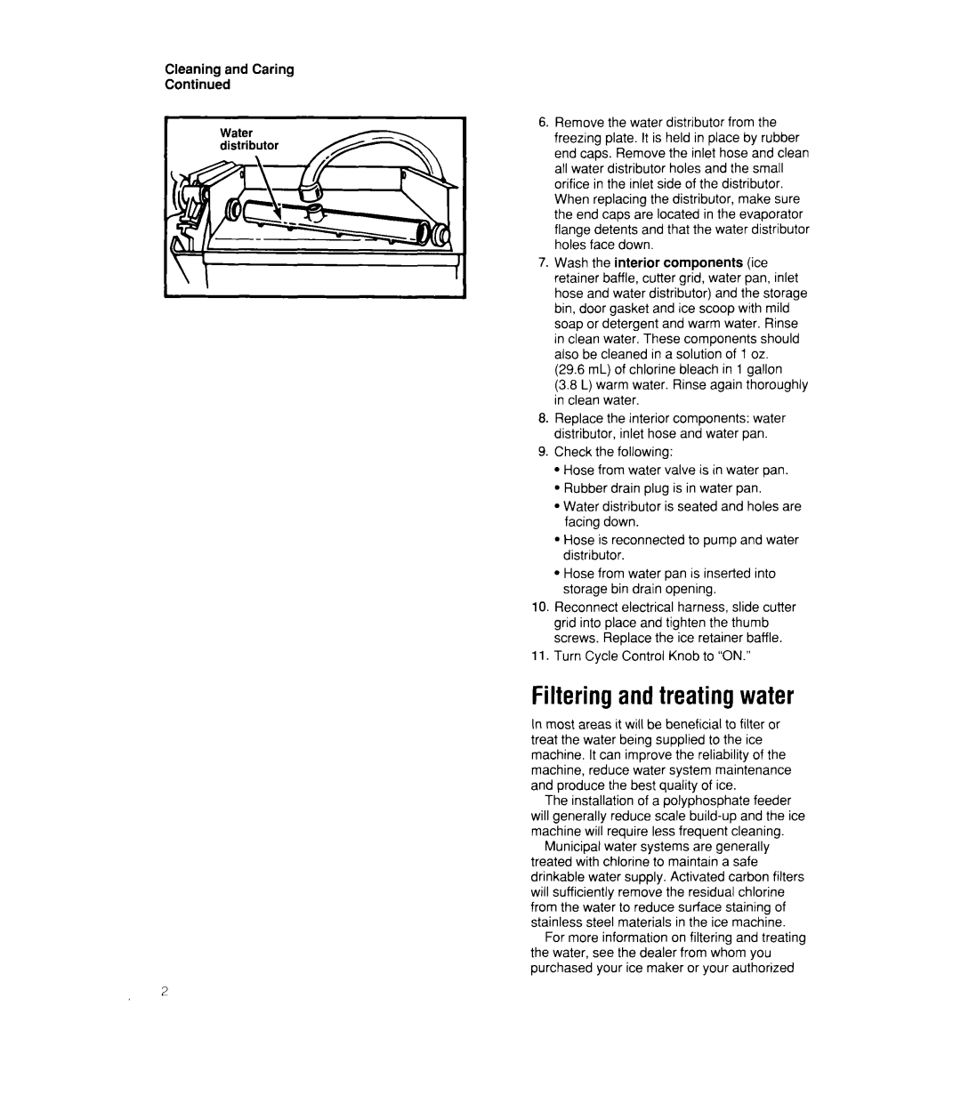 Whirlpool EC510 manual Filteringandtreatingwater 