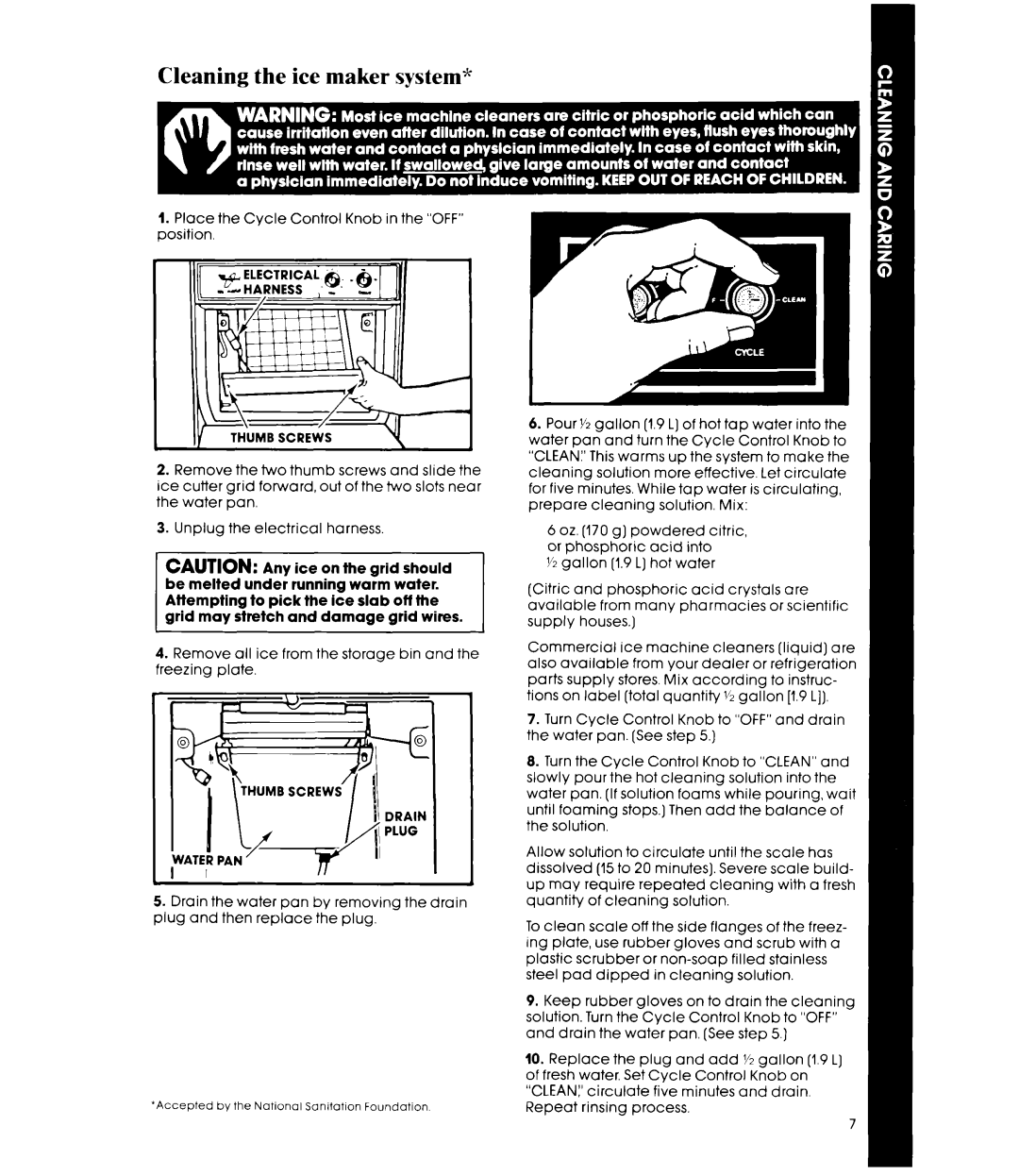 Whirlpool EC5100XP manual Accepted by the National Sanltatlon Foundation 