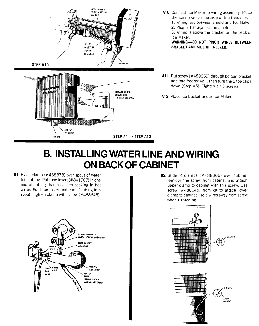 Whirlpool ECKMF-28 manual Installing Water Line and Wiring on Backof Cabinet, Step A10 