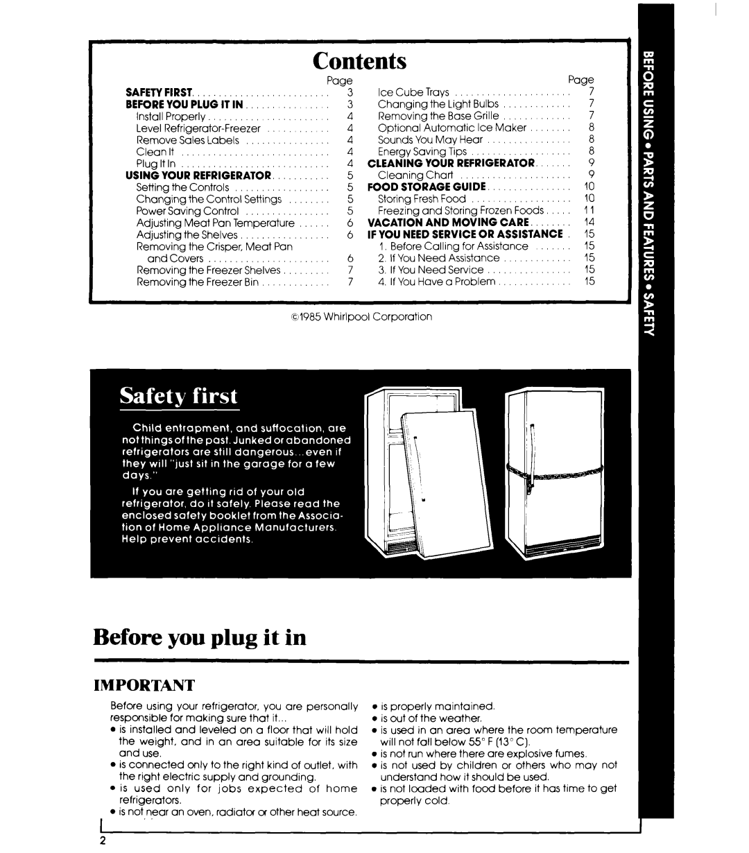 Whirlpool ED19HK manual Contents 